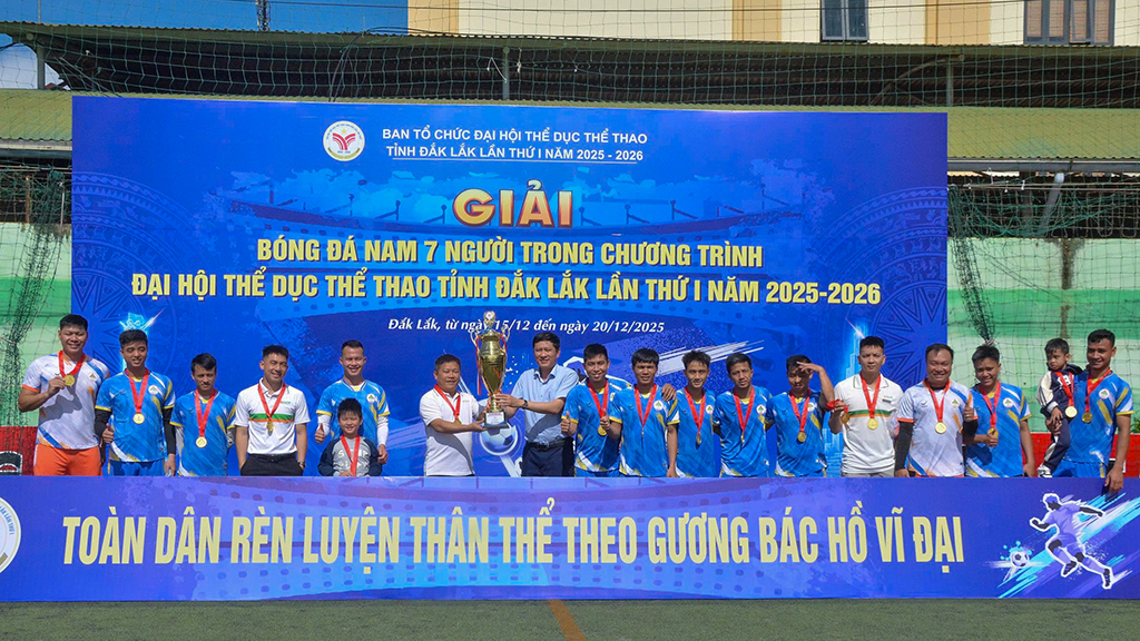 Đại hội Thể thao tỉnh Đắk Lắk lần thứ I: xã Ea H’Leo  vô địch Giải bóng đá nam 7 người