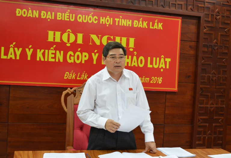 Đoàn Đại biểu Quốc hội tỉnh lấy ý kiến góp ý dự thảo Luật.