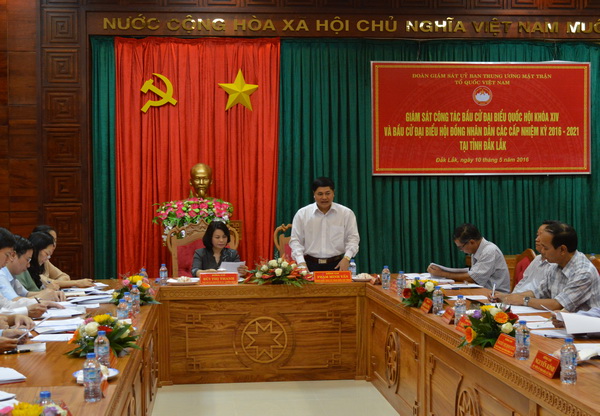 Đoàn giám sát Ủy ban Trung ương MTTQ Việt Nam giám sát công tác bầu cử tại Đắk Lắk