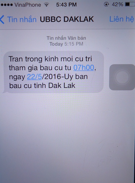 Đắk Lắk: Nhắn tin mời cử tri đi bầu cử