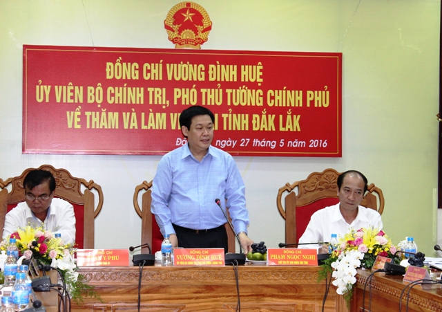 Phó Thủ tướng Vương Đình Huệ làm việc tại Đắk Lắk