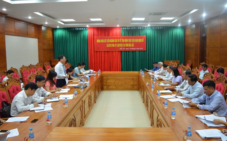 Đoàn công tác liên ngành của Trung ương khảo sát, đánh giá tình hình thực hiện công tác pháp chế trên địa bàn tỉnh.