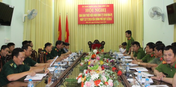 Briefing meeting of four forces: Public Security, Military, Border Guard and Fire Fighting & Preventing Police