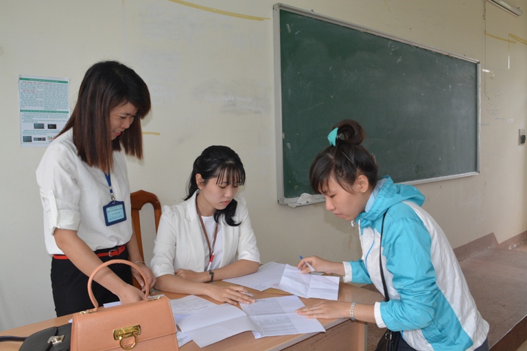 95,03% thí sinh ở Cụm thi Sở GD &ĐT đến làm thủ tục dự thi THPT quốc gia năm 2016.