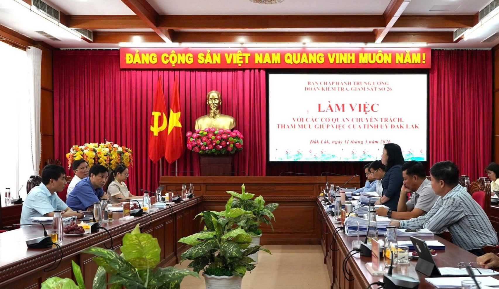 Đoàn kiểm tra, giám sát số 26 của Bộ Chính trị, Ban Bí thư làm việc với các cơ quan chuyên trách, tham mưu, giúp việc của Tỉnh ủy