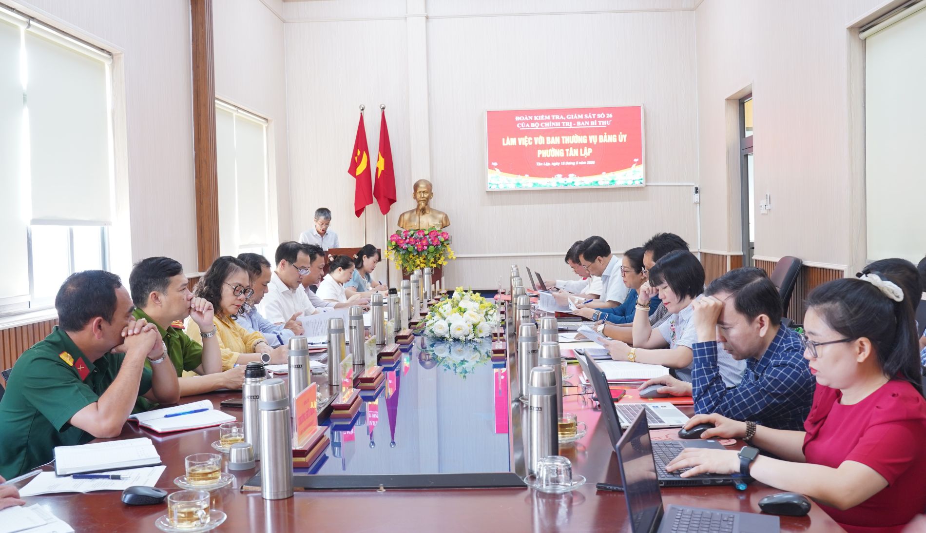 Đoàn kiểm tra, giám sát số 26 của Bộ Chính trị, Ban Bí thư làm việc với Ban Thường vụ Đảng ủy phường Tân Lập
