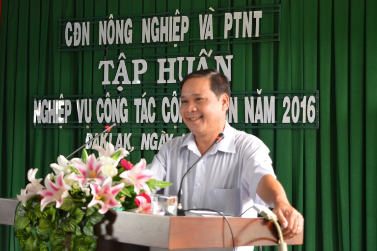 Hội nghị tập huấn nghiệp vụ công tác công đoàn năm 2016 cho các công đoàn cơ sở thuộc Công đoàn ngành Nông nghiệp và Phát triển nông thôn tỉnh.