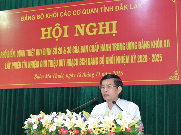 Đảng bộ Khối các cơ quan tỉnh quán triệt một số quy định của Ban chấp hành Trung ương Đảng khóa XII