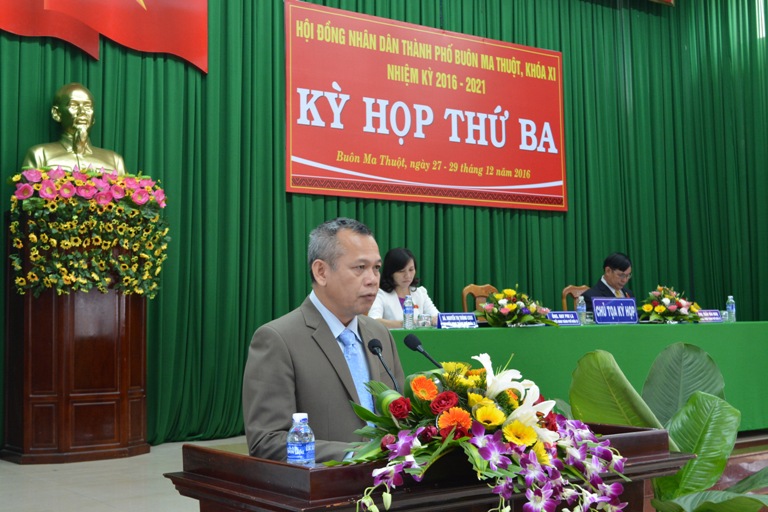 Khai mạc Kỳ họp thứ Ba, HĐND thành phố Buôn Ma Thuột, Khóa XI, nhiệm kỳ 2016 – 2021.