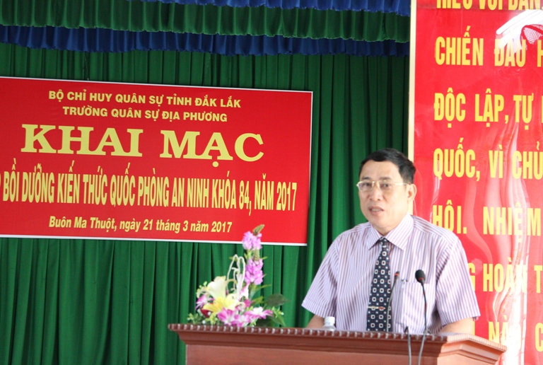 Khai mạc lớp Bồi dưỡng kiến thức an ninh quốc phòng đối tượng 3, khóa 84 năm 2017.