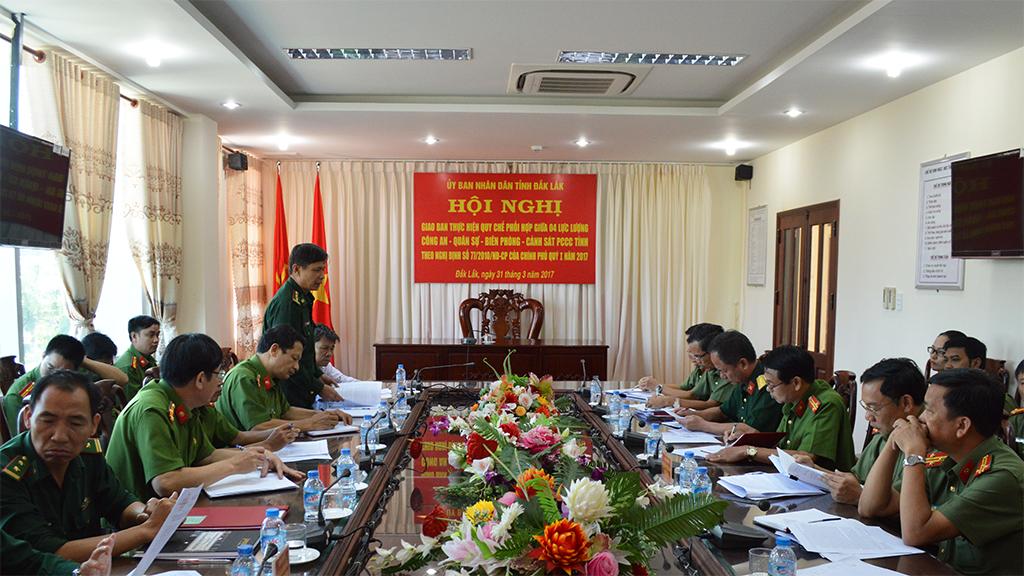 Ngành Công an, Quân sự, Biên phòng và Cảnh sát Phòng cháy chữa cháy giao ban công tác phối hợp