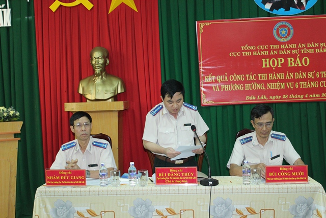 Cục Thi hành án dân sự tỉnh tổ chức họp báo 6 tháng đầu năm 2017