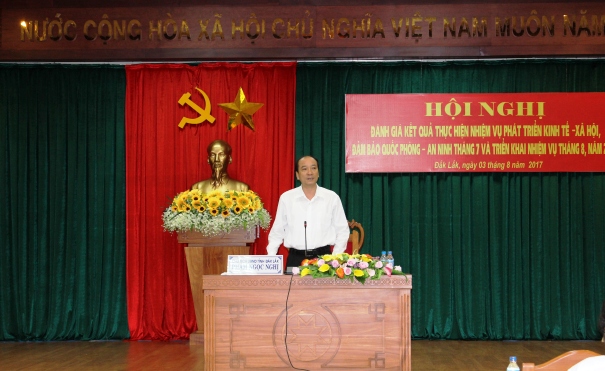 Kết luận của Chủ tịch UBND tỉnh tại Hội nghị đánh giá kết quả thực hiện nhiệm vụ phát triển KT-XH, đảm bảo QP-AN tháng 7 và triển khai nhiệm vụ tháng 8/2017