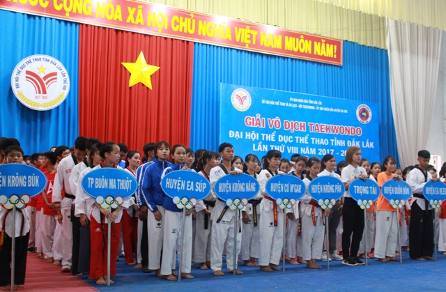 180 vận động viên tranh tài tại giải vô địch Taekwondo cấp tỉnh năm 2017