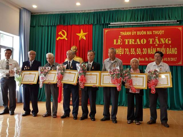 Ceremony of awarding Party membership badges