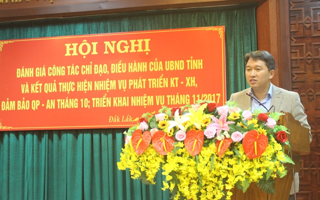 UBND tỉnh triển khai nhiệm vụ tháng 11/2017