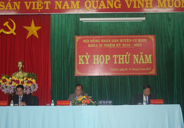 HĐND huyện Cư Kuin tổ chức Kỳ họp thứ 5, Khóa III nhiệm kỳ 2016-2021