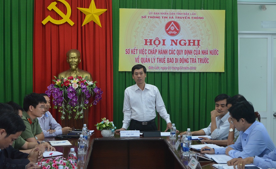 Sơ kết việc chấp hành các quy định của Nhà nước về quản lý thuê bao di động trả trước trên địa bàn tỉnh.