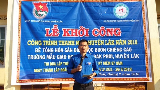 Huyện Lắk khởi công xây dựng Công trình thanh niên Bê tông hóa sân vui chơi cho thiếu nhi