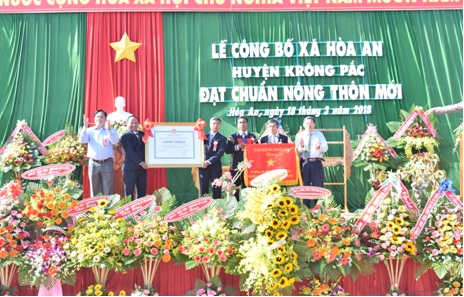 Lễ công bố xã Hòa An đạt chuẩn nông thôn mới