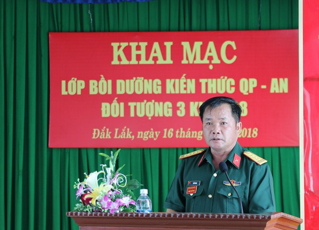 Khai mạc lớp bồi dưỡng kiến thức quốc phòng - an ninh đối tượng 3 khóa 88 năm 2018