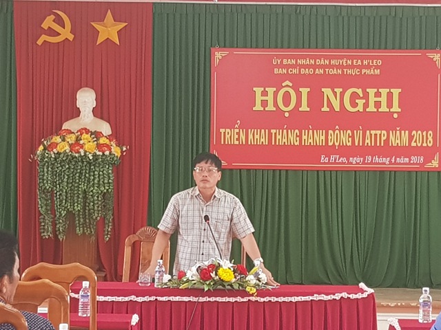 Huyện Ea H’Leo triển khai “Tháng hành động vì An toàn thực phẩm” năm 2018