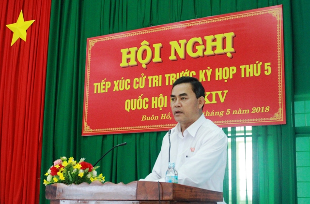 Đoàn Đại biểu Quốc hội tỉnh tiếp xúc cử tri tại thị xã Buôn Hồ