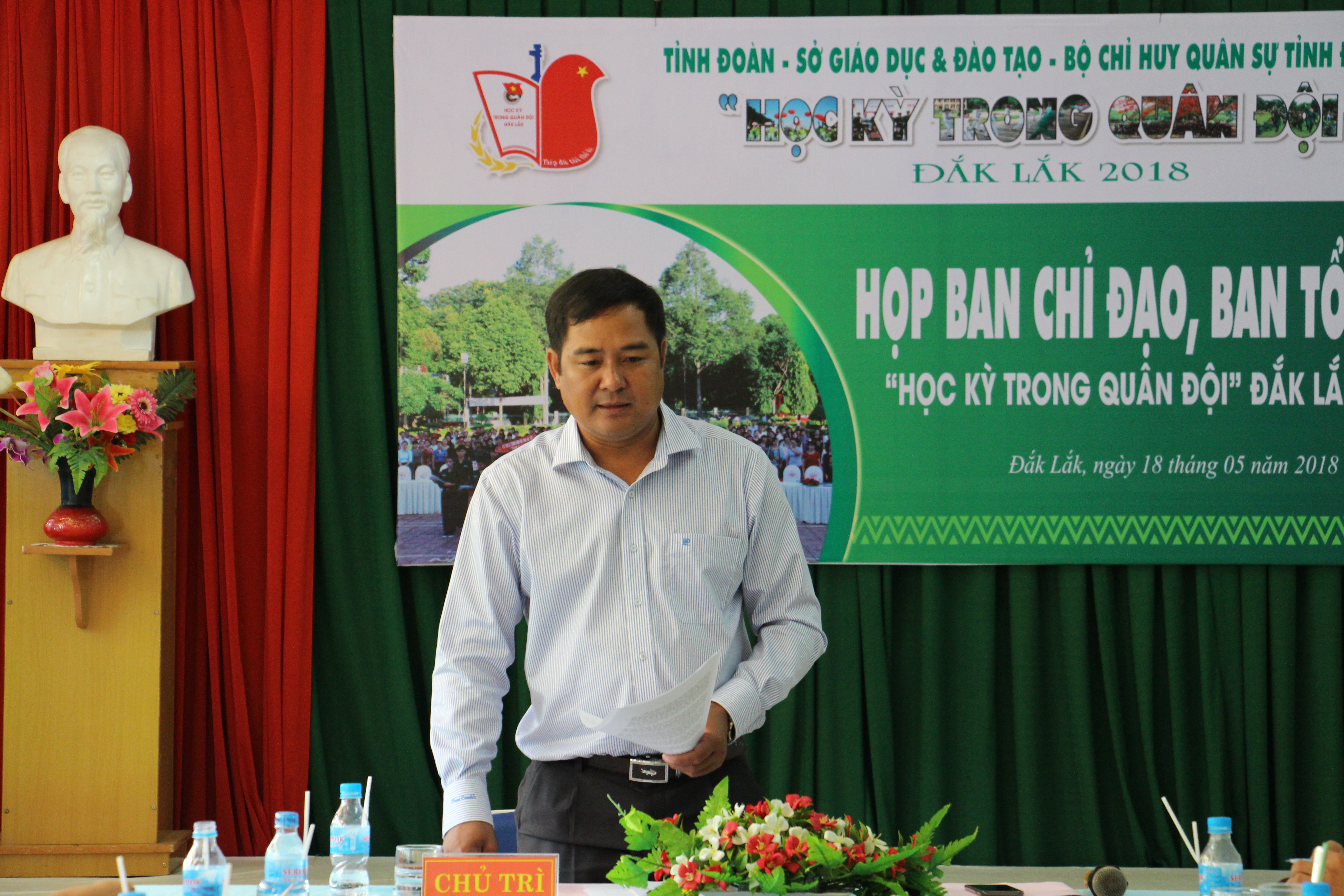 Họp Ban chỉ đạo - Ban tổ chức Chương trình “Học kỳ trong Quân đội” tỉnh Đắk Lắk năm 2018