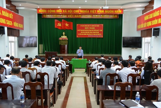 UBND thành phố Buôn Ma Thuột tổ chức Hội nghị đánh giá tình hình thực hiện công tác 6 tháng đầu năm và triển khai nhiệm vụ trọng tâm 6 tháng cuối năm 2018