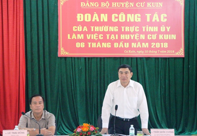 Đoàn công tác của Thường trực Tỉnh ủy làm việc với Huyện ủy Cư Kuin