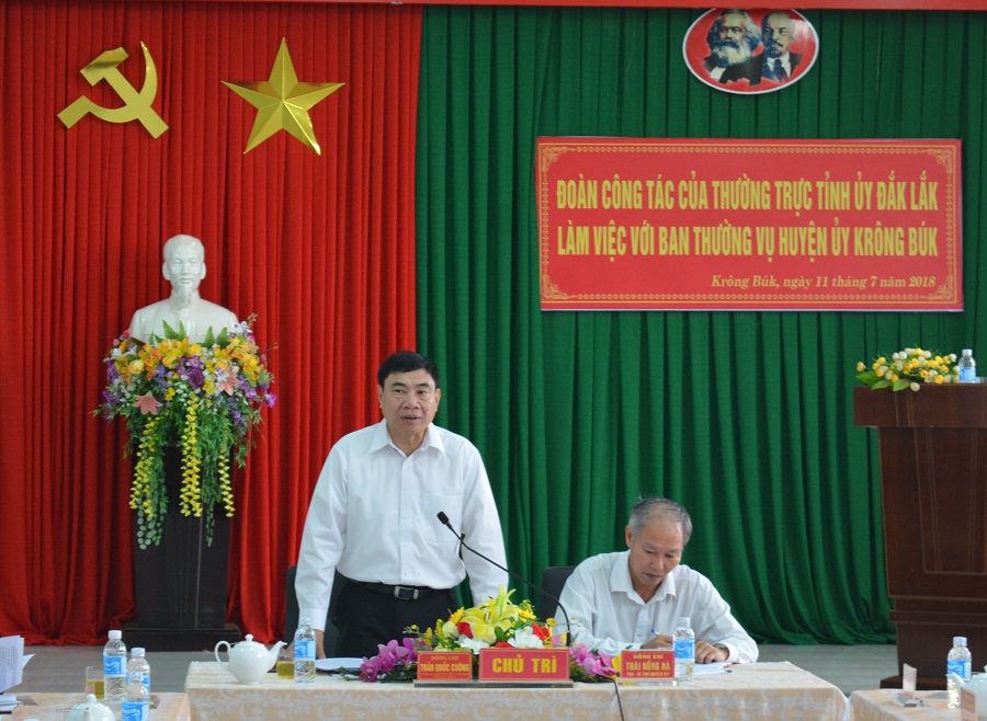 Thường trực Tỉnh ủy làm việc với tập thể Ban Thường vụ Huyện ủy Krông Búk