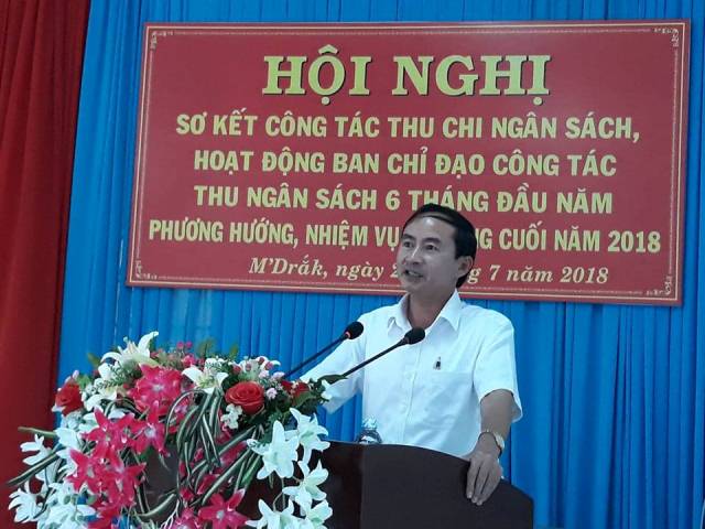 Huyện M’Đrắk: Tổ chức Hội nghị sơ kết công tác thu, chi ngân sách 6 tháng đầu năm 2018