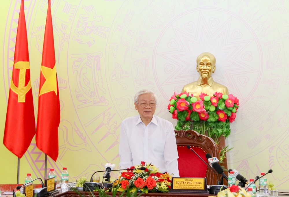 Tổng Bí thư, Chủ tịch nước Nguyễn Phú Trọng làm việc với Ban Thường vụ Tỉnh ủy