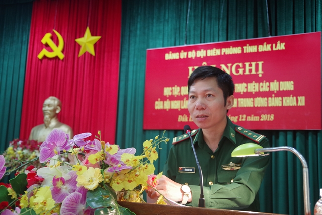 Đảng ủy Bộ đội Biên phòng tỉnh Đắk Lắk tổ chức học tập, quán triệt và triển khai nghị quyết Trung ương 8 (khóa XII)