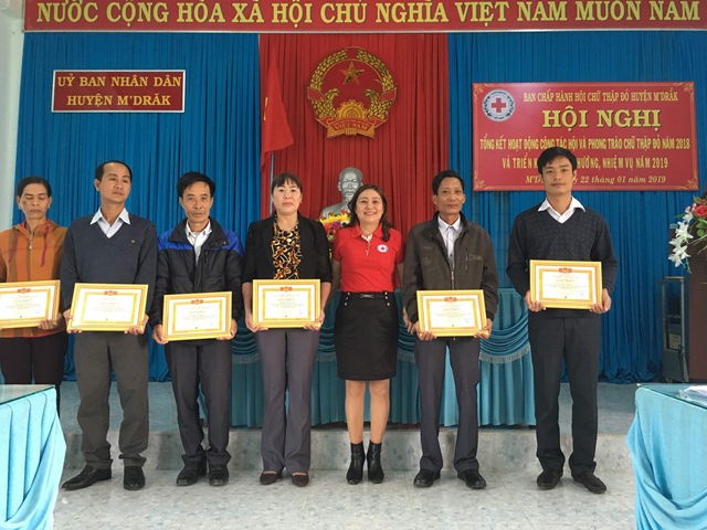 Hội Chữ thập đỏ huyện M'Đrắk tổ chức tổng kết hoạt động công tác hội và phong trào Hội Chữ thập đỏ năm 2018