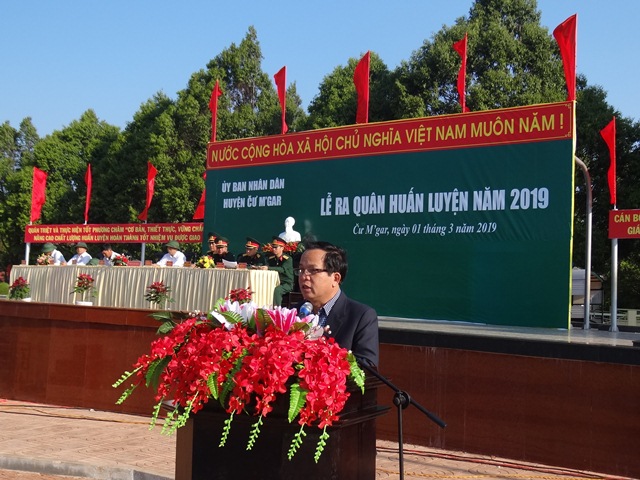 Huyện Cư M’gar tổ chức lễ ra quân huấn luyện năm 2019 và chạy thể thao CISM