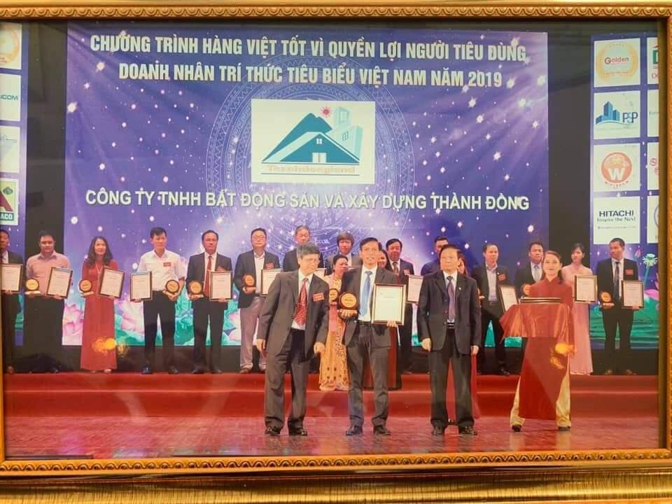 Công ty TNHH Bất động sản và Xây dựng Thành Đồng nhận giải thưởng Top 20 thương hiệu Vàng Việt Nam năm 2019