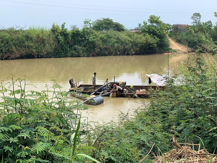 Một điểm khai thác cát trái phép quy mô lớn bị phát hiện và xử lý