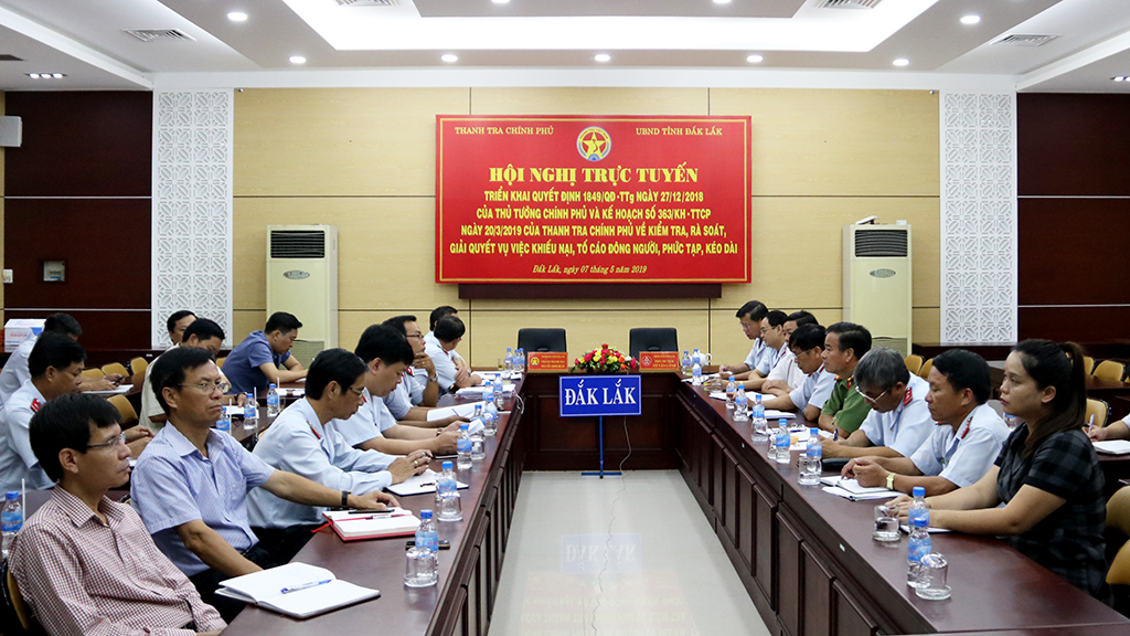 Hội nghị trực tuyến về công tác kiểm tra, giải quyết khiếu nại, tố cáo