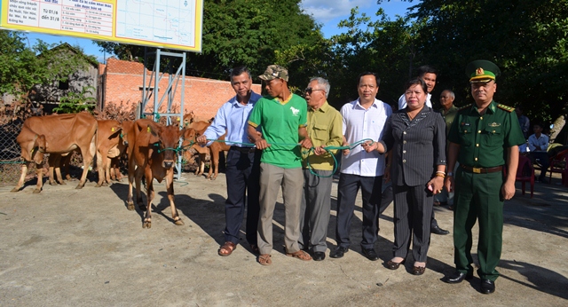 Trao bò sinh sản cho đồng bào dân tộc thiểu số nghèo ở biên giới