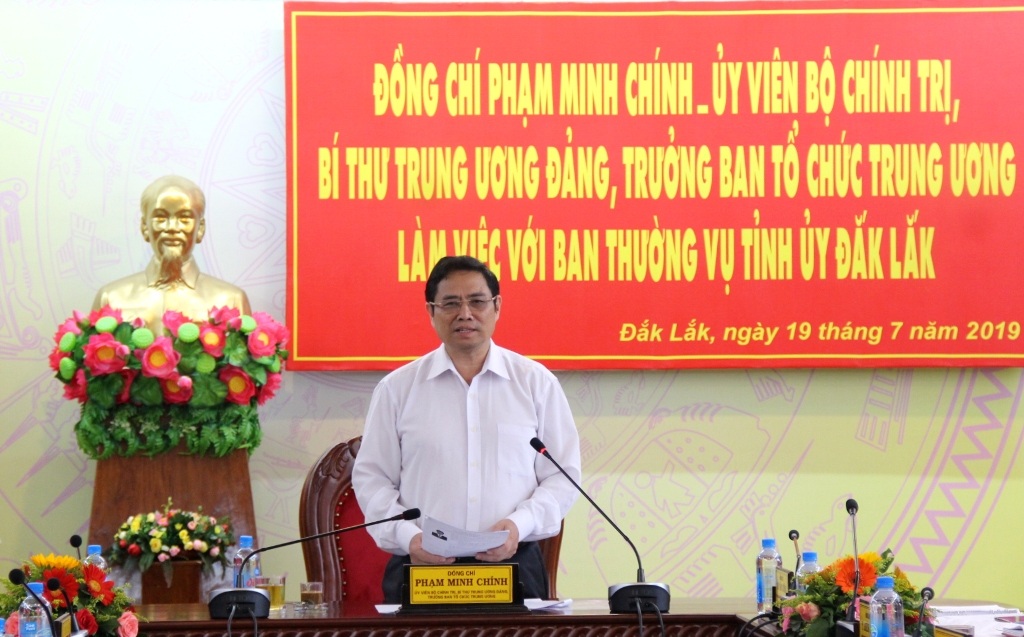 Trưởng Ban Tổ chức Trung ương làm việc với Ban Thường vụ Tỉnh ủy