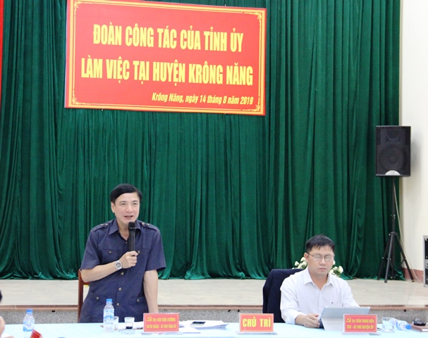 Đoàn công tác Thường trực Tỉnh ủy làm việc với Huyện ủy Krông Năng