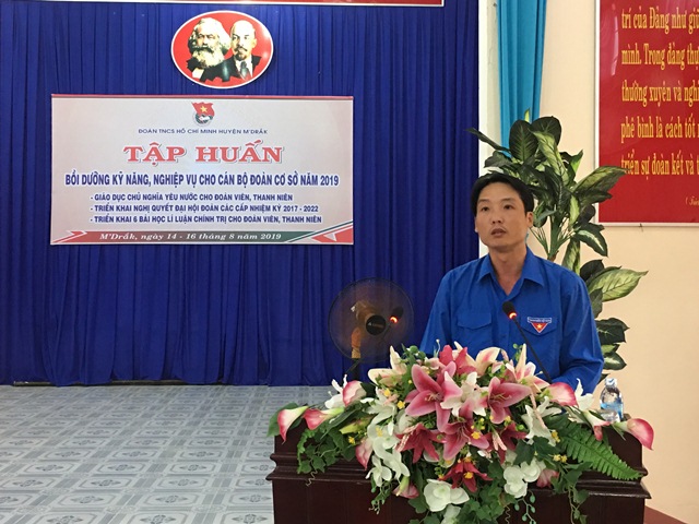 Huyện M’Drắk bồi dưỡng kỹ năng, nghiệp vụ cho đội ngũ cán bộ Đoàn cơ sở năm 2019