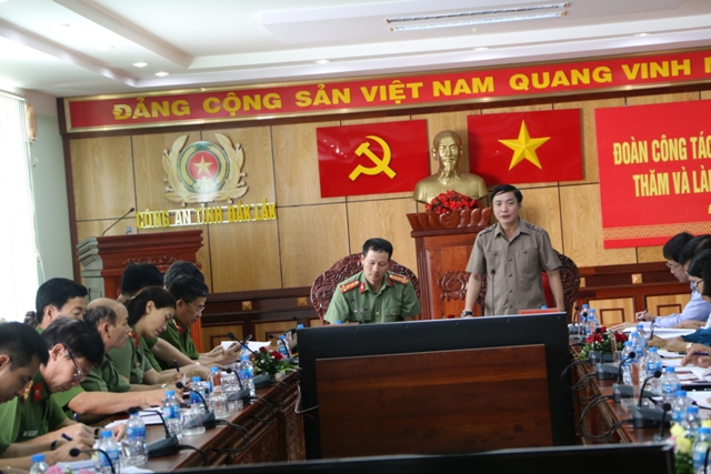 Đoàn công tác của Thường trực Tỉnh ủy làm việc với Công an tỉnh Đắk Lắk