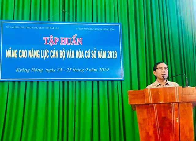 Tập huấn nâng cao năng lực cán bộ văn hóa cơ sở huyện Krông Bông năm 2019