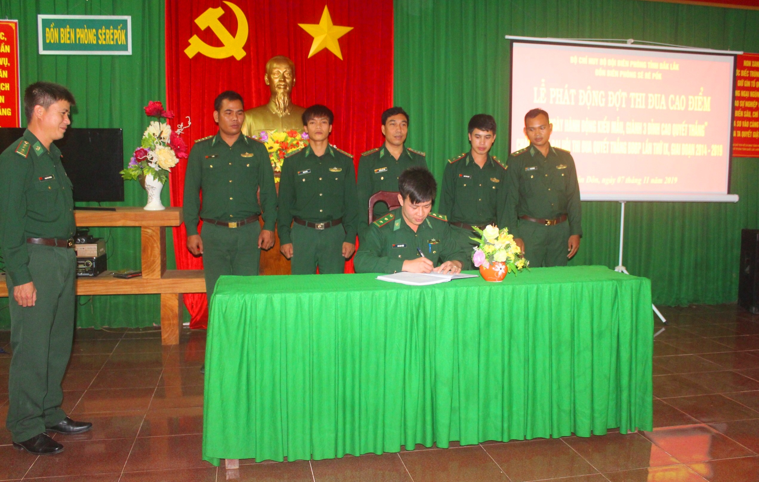 Đồn Biên phòng Sê Rê Pốk phát động đợt thi đua cao điểm