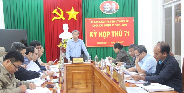 Ủy ban Kiểm tra Tỉnh ủy họp phiên đột xuất Kỳ họp thứ 71