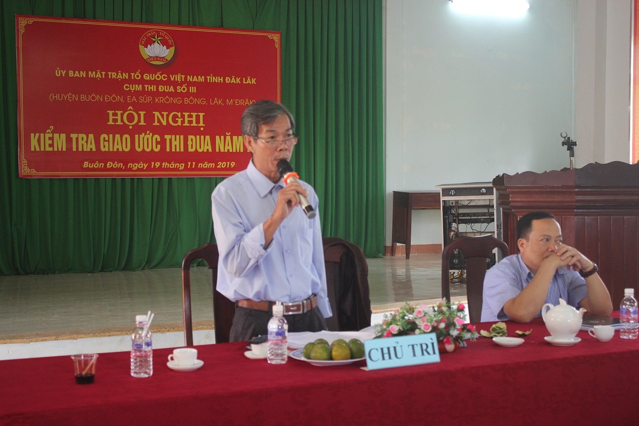 Cụm thi đua số 3 UBMTTQ Việt Nam tỉnh tổng kết công tác năm 2019