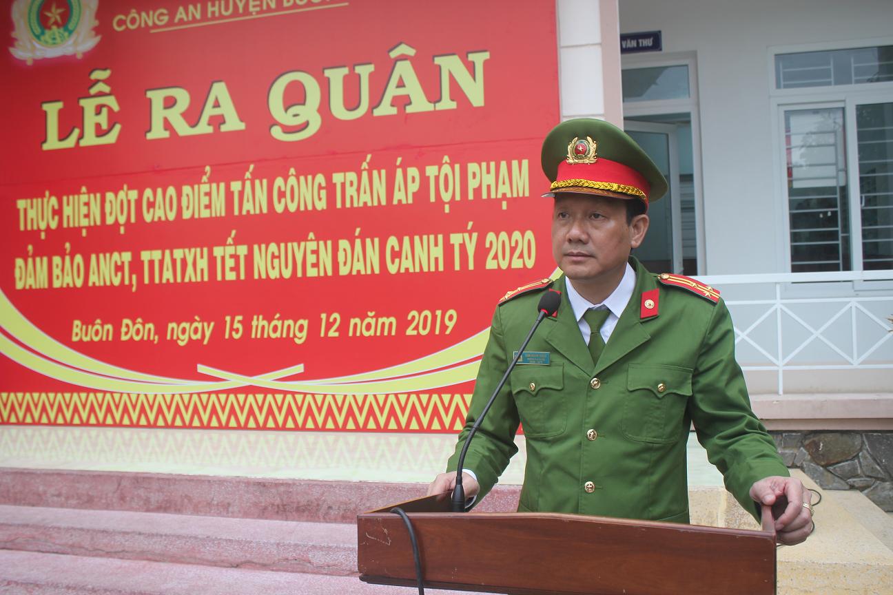 Huyện Buôn Đôn ra quân thực hiện cao điểm tấn công trấn áp tội phạm dịp Tết Nguyên đán Canh Tý 2020