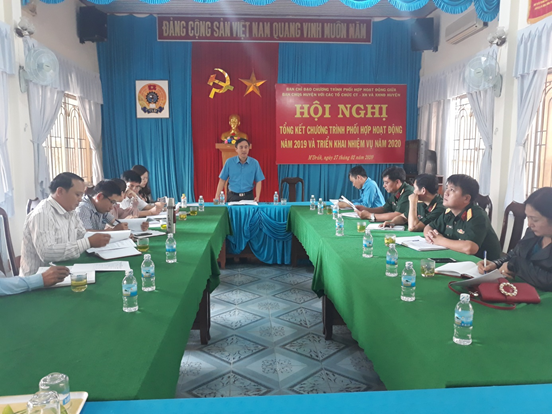 Tổng kết chương trình phối hợp giữa tổ chức chính trị - xã hội với Ban Chỉ huy quân sự huyện